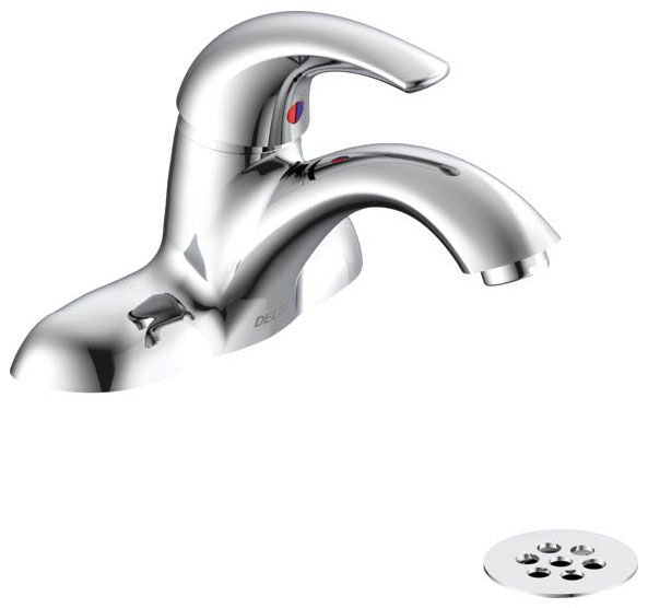 Commercial 22C 22C451 Single Handle Centerset Bathroom Faucet with Grid Strainer