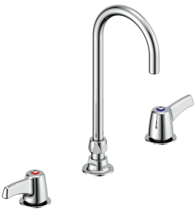 Commercial 23C6 23C673 Two Handle Widespread Lavatory Faucet with Gooseneck Spout - Less Pop-Up