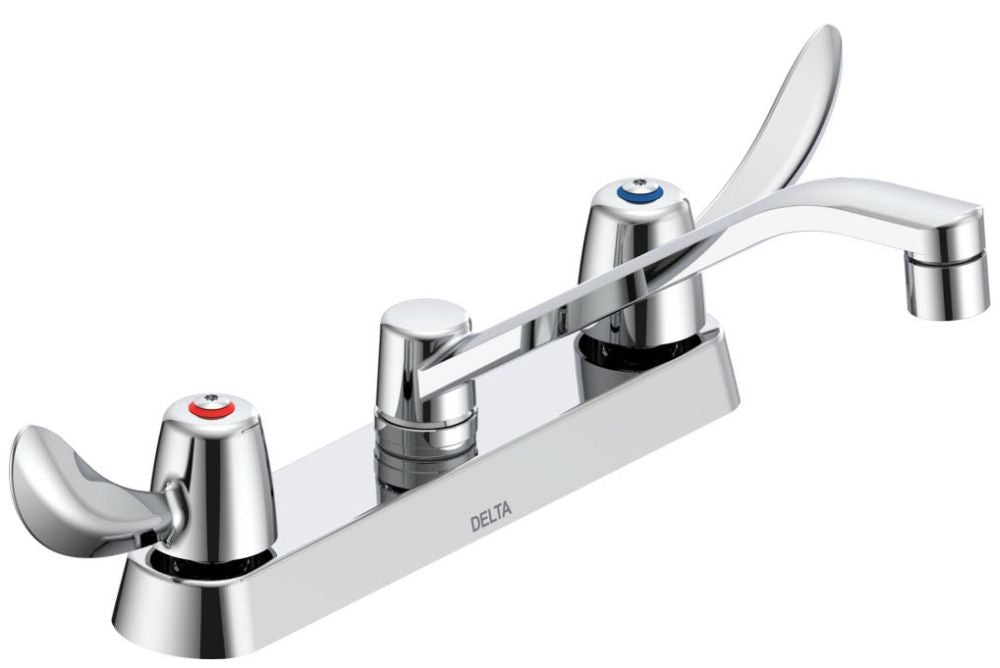 Commercial 26C3 26C3122 Two Handle 8 In Cast Deck-Mount Faucet
