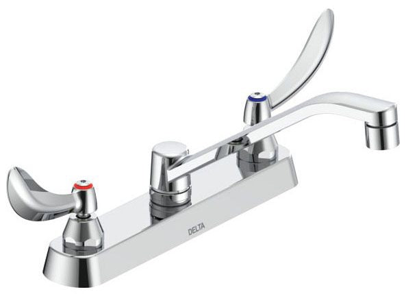 Commercial 26C3 26C3124 Two Handle 8 In Cast Deck-Mount Faucet