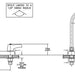 Commercial 26C3 26C3933 Two Handle 8 In Cast Deck-Mount Faucet with Limited Swing Spout