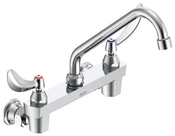 Commercial 28C3 / 28C4 / 28C6 28C4224 Two Handle 8 In Wallmount Service Sink Faucet