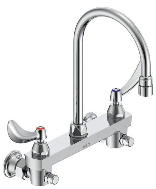 Commercial 28C3 / 28C4 / 28C6 28C6934 Two Handle 8 In Wallmount Service Sink Faucet