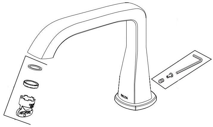 Delta Stryke:RP100400 Spout - 4-Hole Diverter Roman Tub