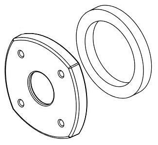 Delta Stryke: Spout Flange & Gasket - WM Bath