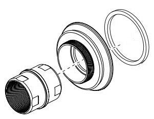 Delta Cassidy RP100469RB Handle Flange & Long Nut - WM Tub Filler