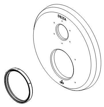 Delta Dorval RP100946CZ 14S 6F Integrated Diverter Escutcheon