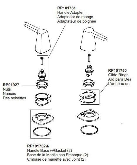 Delta Galeon RP101749PCPR Roman Tub Handle Kit