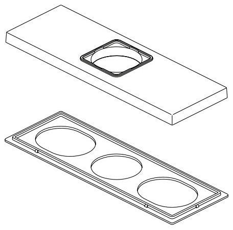 Delta Modern RP103378PC 3 Hole Escutcheon and Gasket