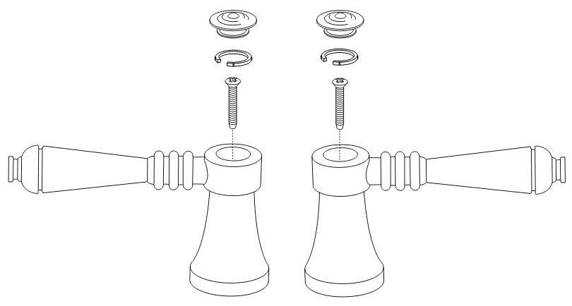 Brizo Traditional RP52399PN Single Metal Lever Handle Kit - Lavatory and Roman Tub