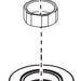 Brizo Litze RP90074SL Handle Base, Spline, Screw, Seal, Nut - Roman Tub