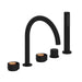 ROHL EC06D5 Eclissi 5-Hole Deck Mount Tub Filler With C-Spout