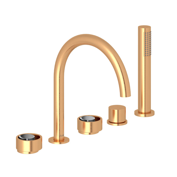 ROHL EC06D5 Eclissi 5-Hole Deck Mount Tub Filler With C-Spout