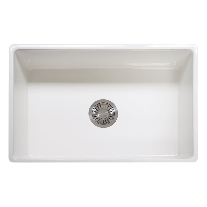Franke Farm House FHK710-30WH Undermount Single Bowl 30.12 x 20 in Fireclay Kitchen Sink - White