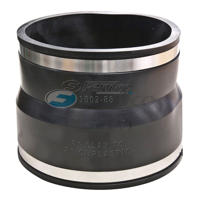 Fernco 1002-88 8" (Clay) x 8" (Cast Iron / PVC) Flexible Coupling