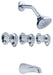 Gerber G0058510 Hardwater Three Handle Threaded Escutcheon Tub & Shower Fitting with Sweat Connections & Threaded Spout...