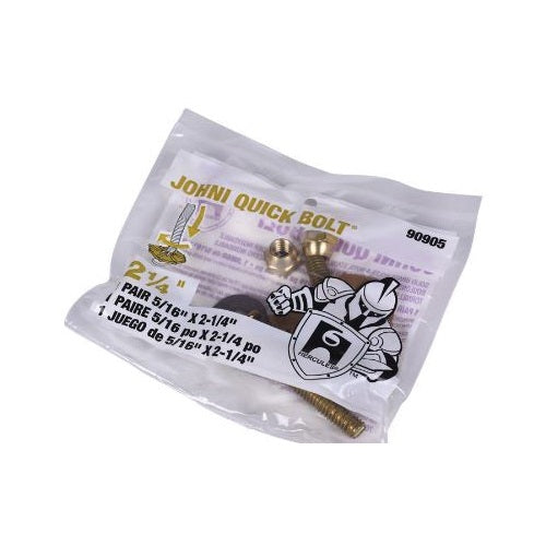 Oatey 90905 Johni Quick Bolt Closet Bolt, Solid Brass, For Use With: Floor-Mounted Toilets