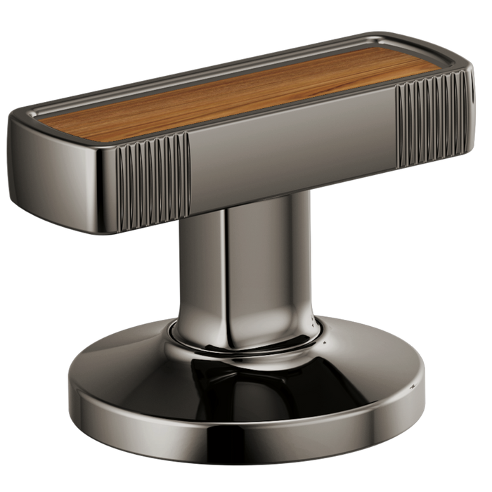 Brizo Kintsu HI5306 Widespread Lavatory Knob with Wood Inlay Handle Kit - Brilliance Black Onyx