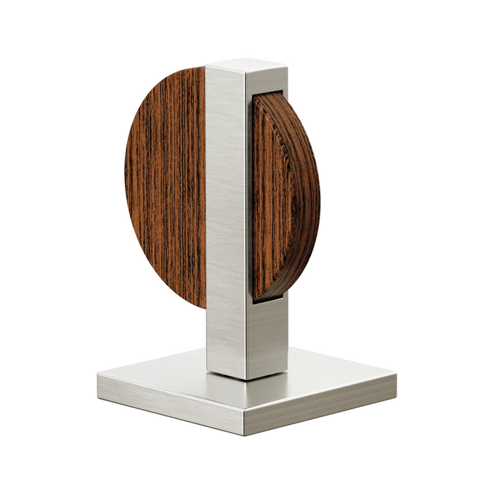 Brizo Frank Lloyd Wright HW5322 Widespread Lavatory Lunar Handle Kit - Luxe Nickel / Teak Wood
