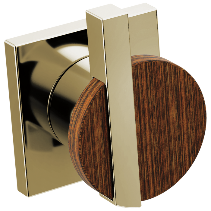 Brizo Frank Lloyd Wright HW70422 Two-Handle Wall Mount Tub Filler Lunar Handle Kit - Polished Nickel / Wood