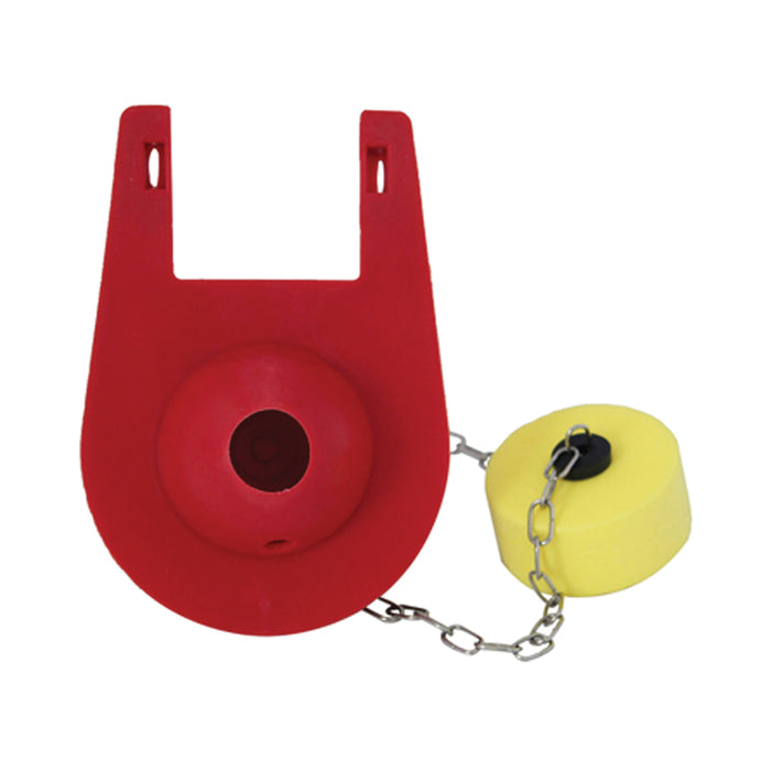 Korky 2004BP Toilet Flapper With Yellow Float, 2 in, Rubber, Red