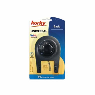 Korky 54-BP Basic Toilet Flapper, 2 in, Rubber/Stainless Steel, Black, For Use With: 2 in Flush Valves
