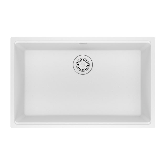 Franke Maris Undermount Single Bowl 30 x 19 in Granite Kitchen Sink - Polar White