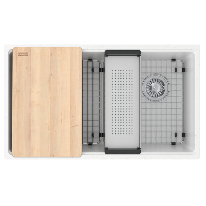 Franke Maris MAG11031OW-PWT-WKC Undermount Single Bowl 33 x 19.31 in Granite Kitchen Sink - Polar White