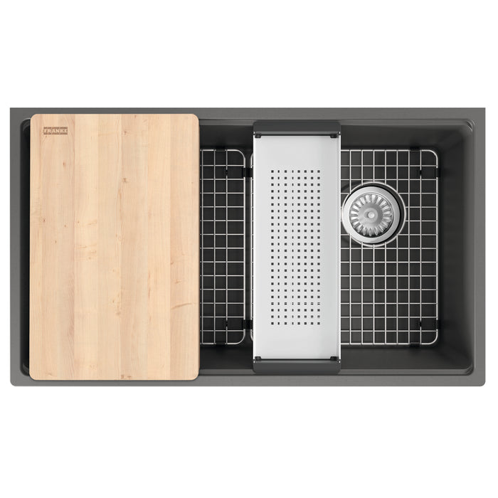 Franke Maris MAG11031OW-SHG-WKC Undermount Single Bowl 33 x 19.31 in Granite Kitchen Sink - Stone Grey