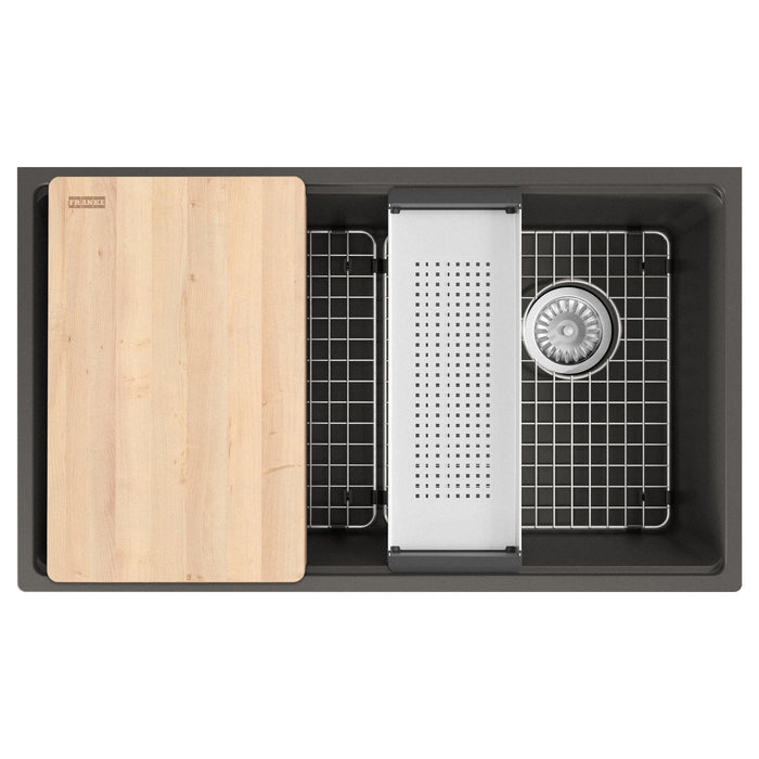 Franke Maris MAG11031OW-SLG-WKC Undermount Single Bowl 33 x 19.31 in Granite Kitchen Sink - Slate Grey