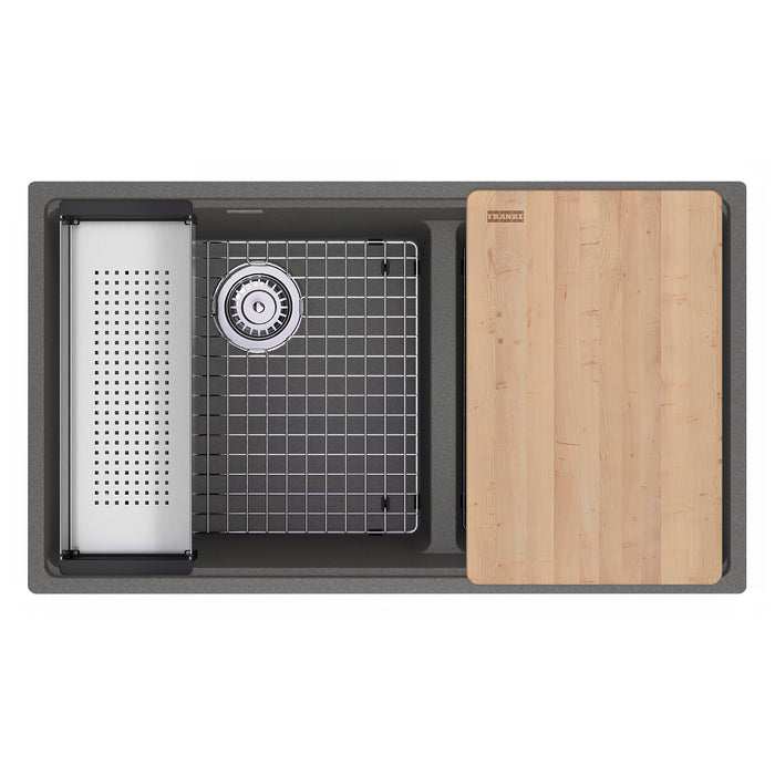 Franke Maris MAG1601812LD-SLG-WKC Undermount Double Bowl Granite Kitchen Sink - Slate Grey