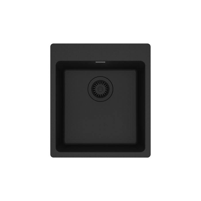 Franke Maris Dual Mount Single Bowl 17.31 x 19.69 in Granite Kitchen Sink - Matte Black
