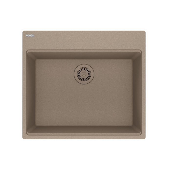 Franke Maris MAG61023 Dual Mount Single Bowl 25 x 22 in Granite Kitchen Sink - Oyster