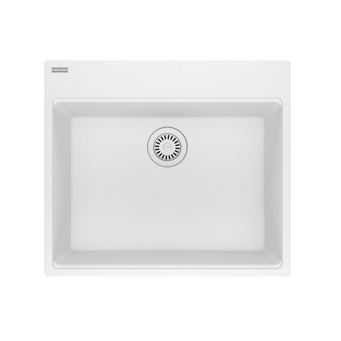 Franke Maris MAG61023 Dual Mount Single Bowl 25 x 22 in Granite Kitchen Sink - Polar White