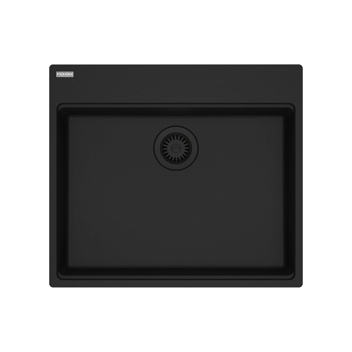Franke Maris MAG61023ADA Dual Mount Single Bowl 25 x 22 in Granite Kitchen Sink - Matte Black