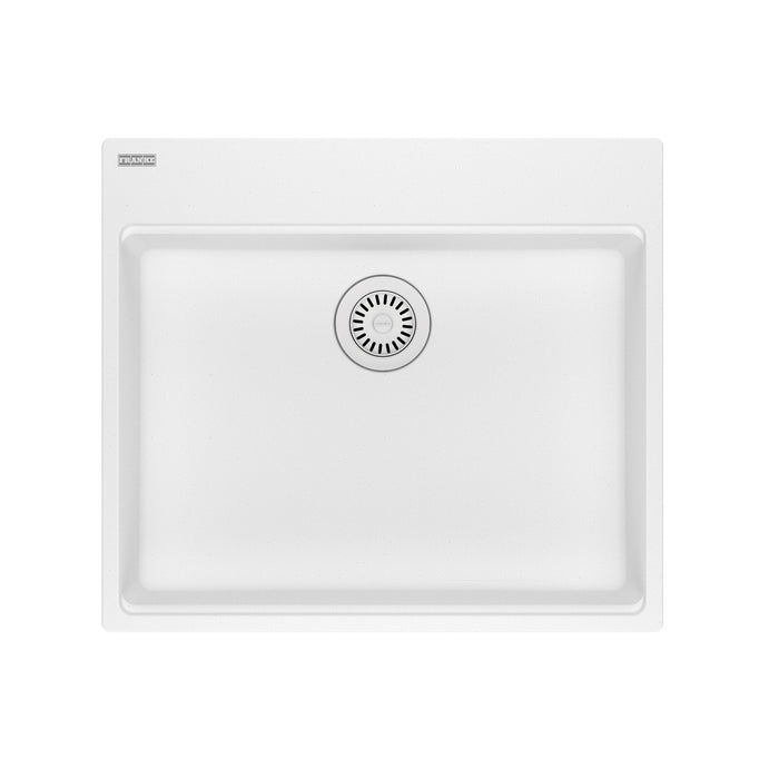 Franke Maris MAG61023ADA Dual Mount Single Bowl 25 x 22 in Granite Kitchen Sink - Polar White