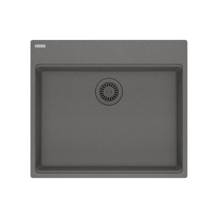 Franke Maris MAG61023ADA Dual Mount Single Bowl 25 x 22 in Granite Kitchen Sink - Stone Grey