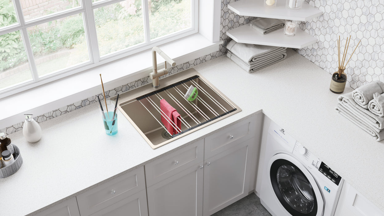 Franke Maris MAG61023L Dual Mount Single Bowl 25 x 22 in Granite Kitchen Sink - Champagne