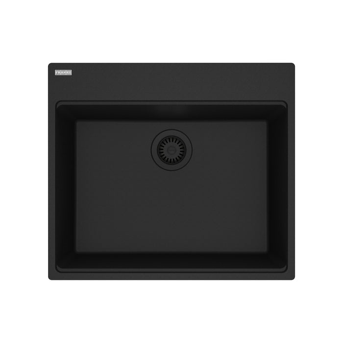 Franke Maris MAG61023L Dual Mount Single Bowl 25 x 22 in Granite Kitchen Sink - Matte Black