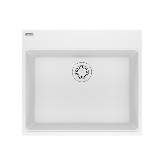 Franke Maris MAG61023L Dual Mount Single Bowl 25 x 22 in Granite Kitchen Sink - Polar White