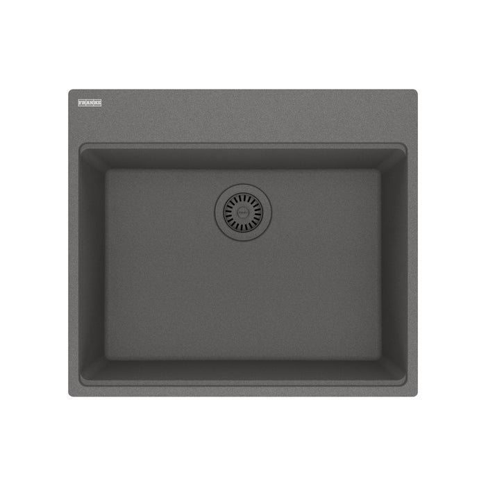 Franke Maris MAG61023L Dual Mount Single Bowl 25 x 22 in Granite Kitchen Sink - Stone Grey