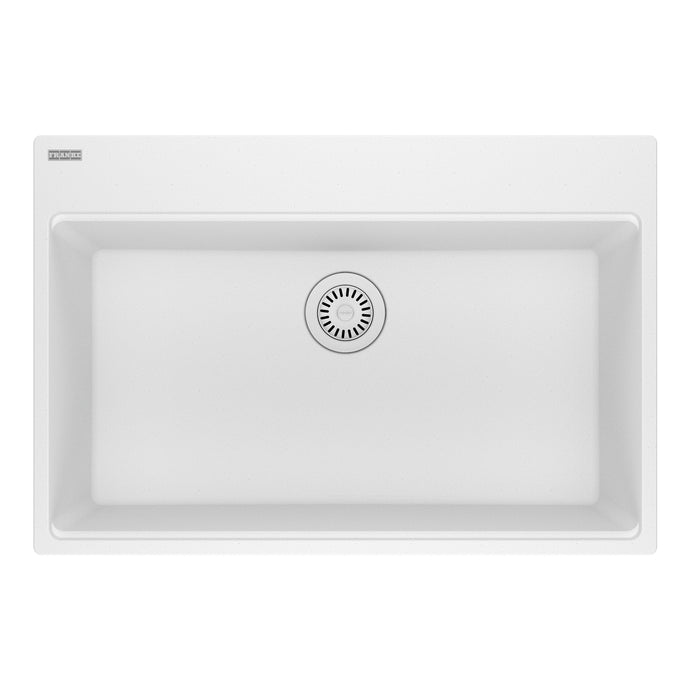 Franke Maris Dual Mount Single Bowl 31 x 20.88 in Granite Kitchen Sink - Polar White