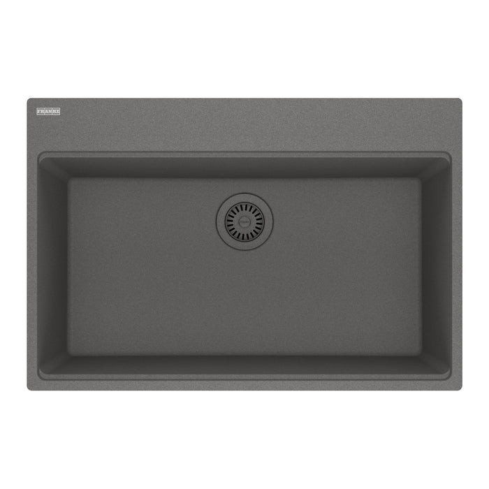 Franke Maris Dual Mount Single Bowl 31 x 20.88 in Granite Kitchen Sink - Stone Grey