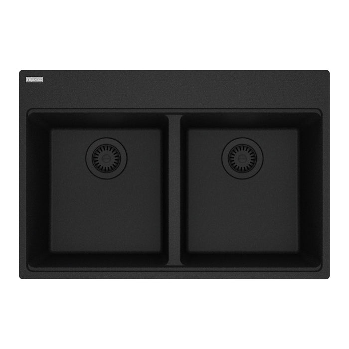 Franke Maris MAG6201414 Dual Mount Double Bowl 31 x 20.88 in Granite Kitchen Sink - Onyx