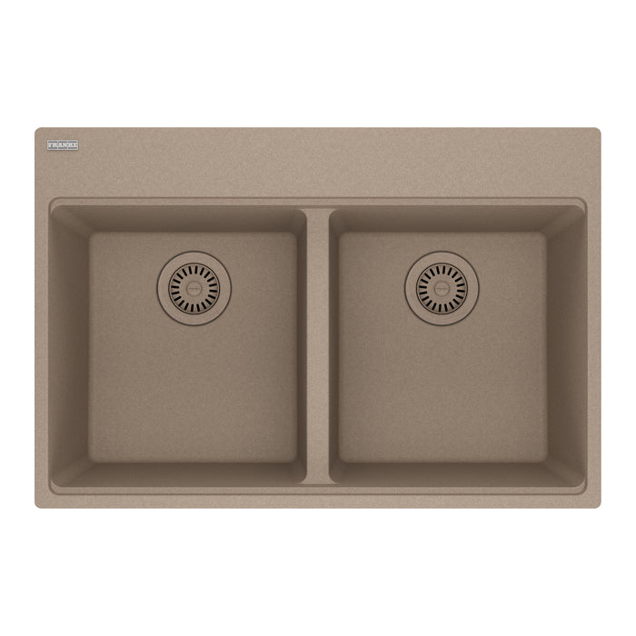 Franke Maris MAG6201414 Dual Mount Double Bowl 31 x 20.88 in Granite Kitchen Sink - Oyster