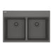 Franke Maris MAG6201414 Dual Mount Double Bowl 31 x 20.88 in Granite Kitchen Sink - Stone Grey