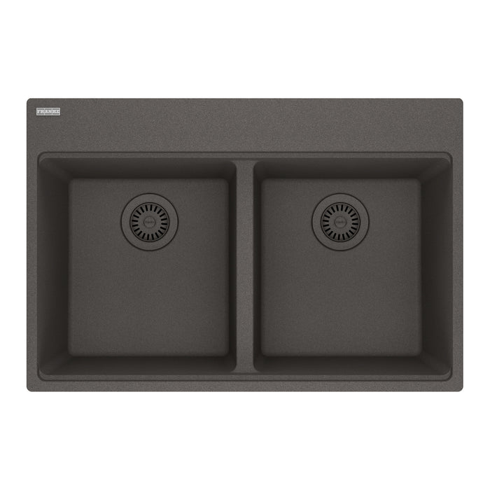 Franke Maris MAG6201414 Dual Mount Double Bowl 31 x 20.88 in Granite Kitchen Sink - Slate Grey