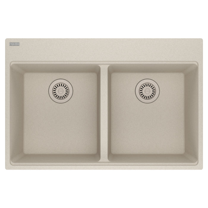 Franke Maris MAG6201515 Dual Mount Double Bowl 33 x 22 in Granite Kitchen Sink - Champagne