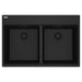 Franke Maris MAG6201515 Dual Mount Double Bowl 33 x 22 in Granite Kitchen Sink - Matte Black
