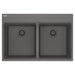 Franke Maris MAG6201515 Dual Mount Double Bowl 33 x 22 in Granite Kitchen Sink - Stone Grey